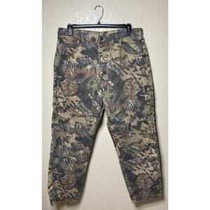 Wrangler Camo Double Knee Jeans Mens (Actual 36x30) Mossy Oak Forest Floor